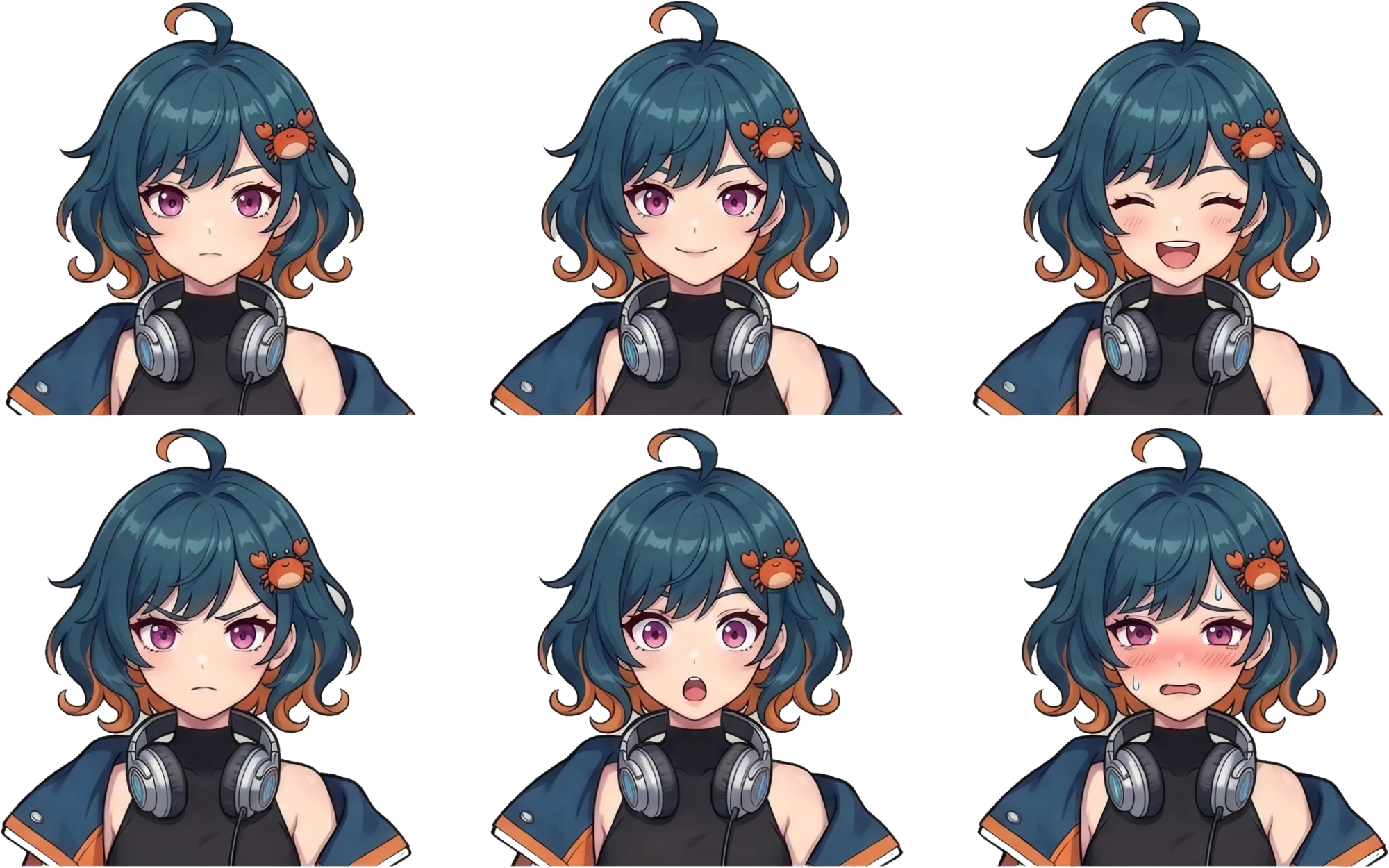 Six facial expressions of Kanityan